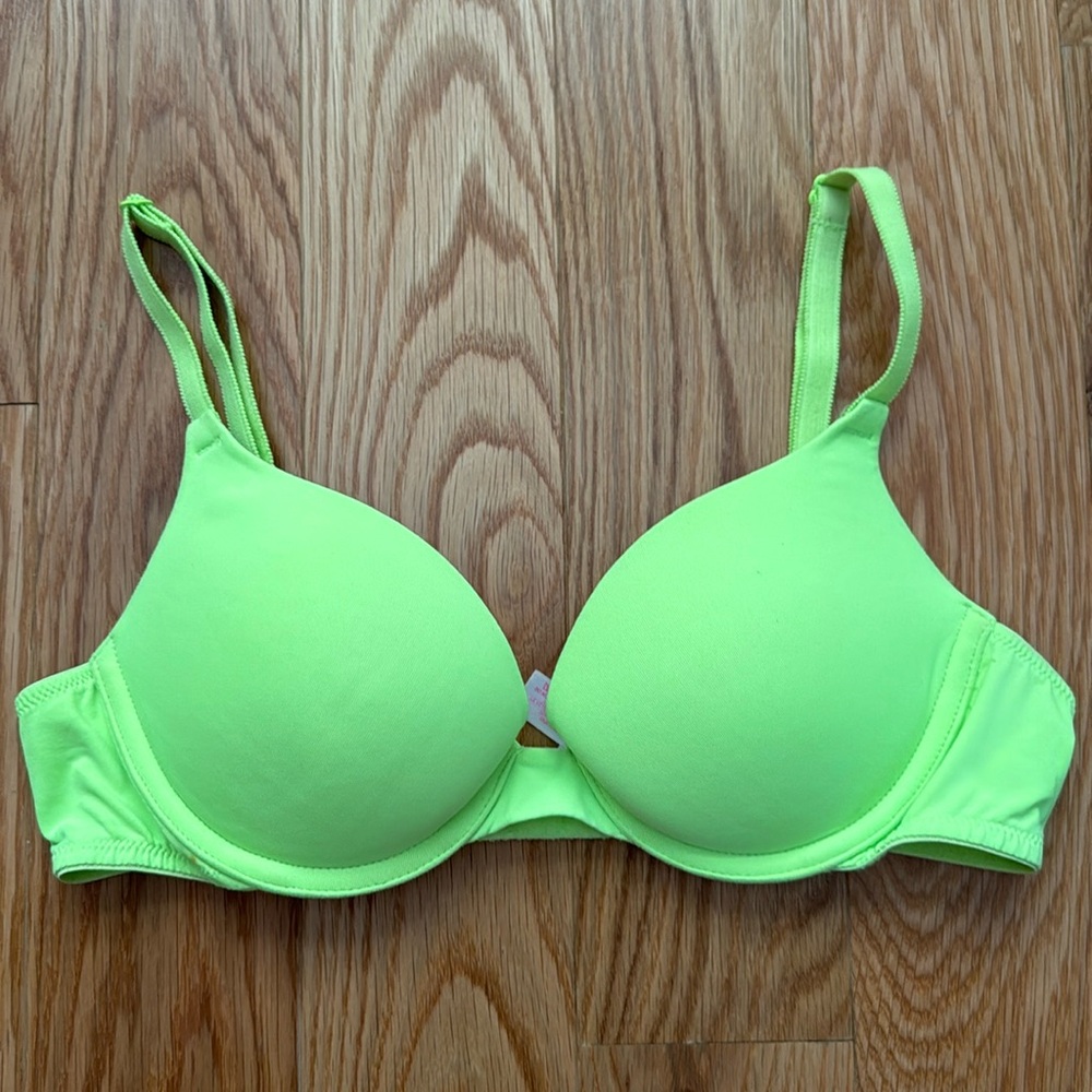 Neon Green Victoria’s Secret PINK Wear Everywhere Push Up
